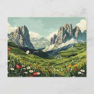 Dolomiten, Italien Retro-Reise Postkarte