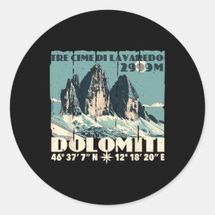 Dolomiten Italien Tre Cime Di Lavaredo Drei Zinnen Runder Aufkleber