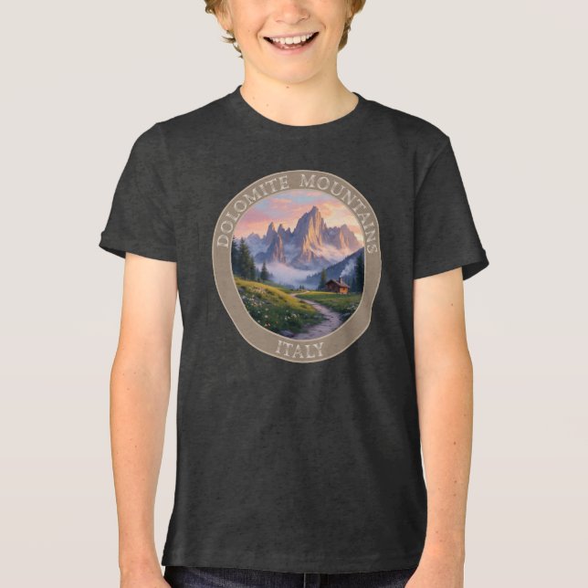 Dolomiten Italien Tri-Blend Shirt (Vorderseite)