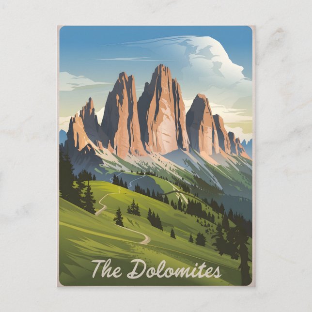 Dolomiten Italien Vintag Postkarte (Vorderseite)