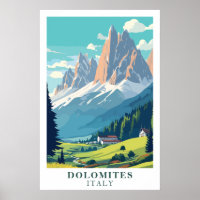 Dolomiten Italien Vintage Reise Berg Alpen Kunst