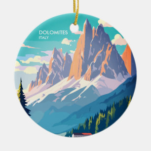 Dolomiten Italien Vintage Reise Keramik Ornament