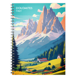 Dolomiten Italien Vintage Reise Notizblock