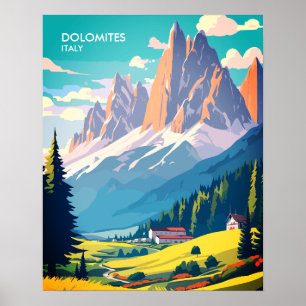 Dolomiten Italien Vintage Reise Poster