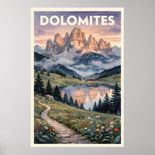 Dolomiten Italien Vintage Reise Poster
