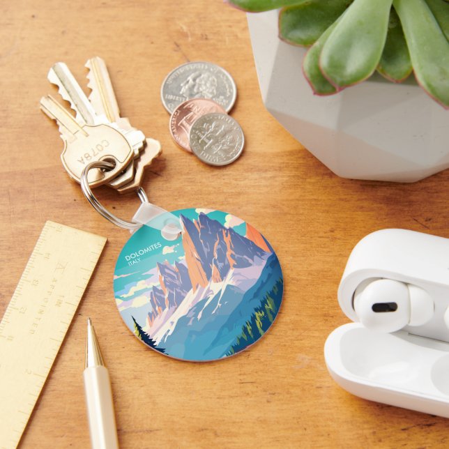 Dolomiten Italien Vintage Reise Schlüsselanhänger (Schreibtisch)