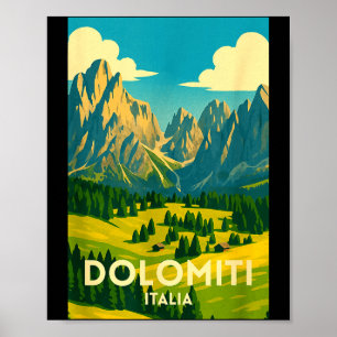 Dolomiten Italien Wandern und Skifahren Landschaft Poster
