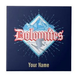 Dolomiten Südtirol Retro Skier Vintager Ski Fliese