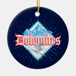 Dolomiten Südtirol Retro Skier Vintager Ski Keramik Ornament