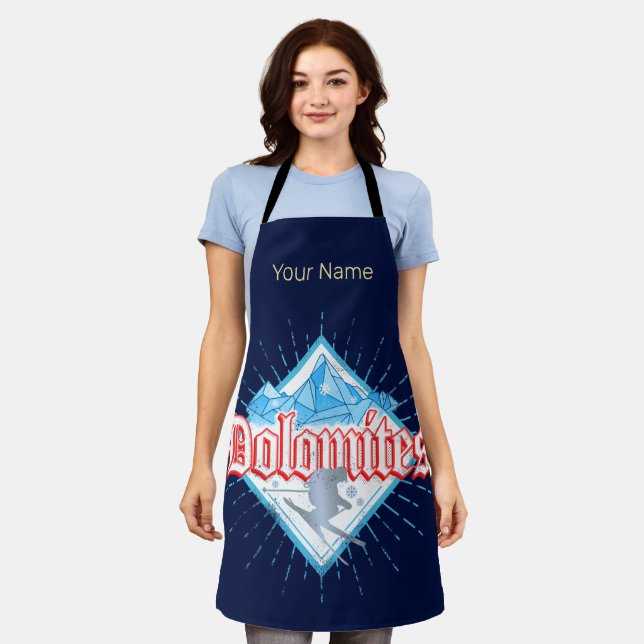 Dolomiten Südtirol Retro Skier Vintager Ski Schürze (Getragen)