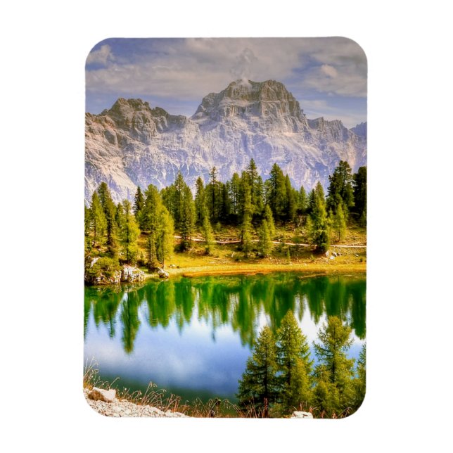 Dolomiten und Atemberaubender See Landschaft Magnet (Vertikal)