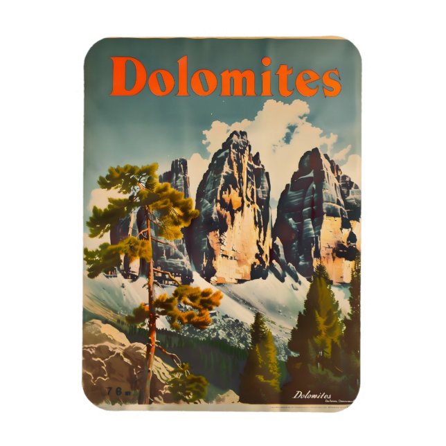 Dolomiten Vintage Magnet (Vertikal)