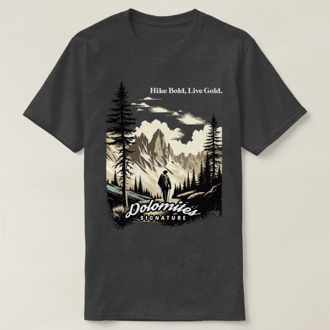 Dolomiten Wandern Frische Pasta machen Gold T-Shirt (Design vorne)