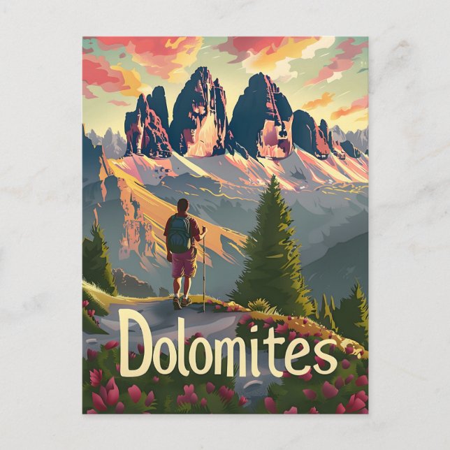 Dolomiten Wandern Postkarte (Vorderseite)