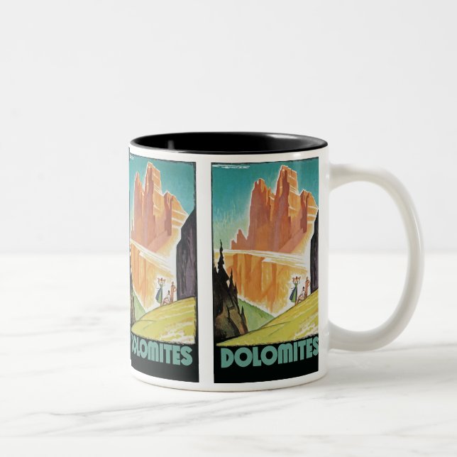 Dolomiten Zweifarbige Tasse (Rechts)