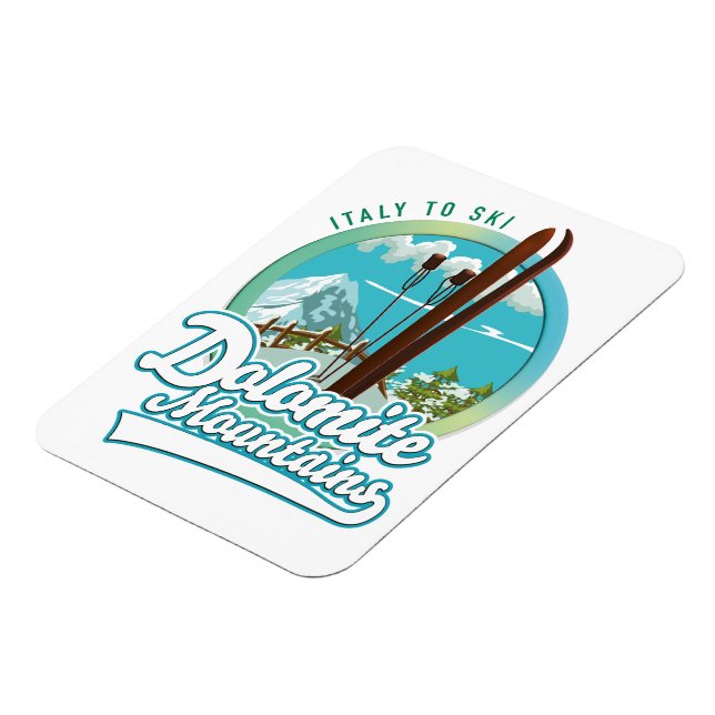 Dolomitengebirge - Italien - Logo Magnet (Linke Seite)