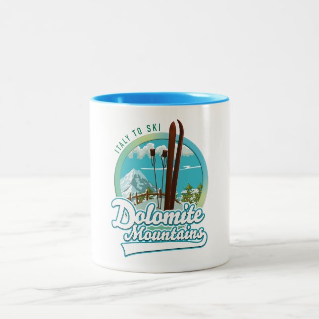 Dolomitengebirge - Italien - Logo Zweifarbige Tasse (Mittel)