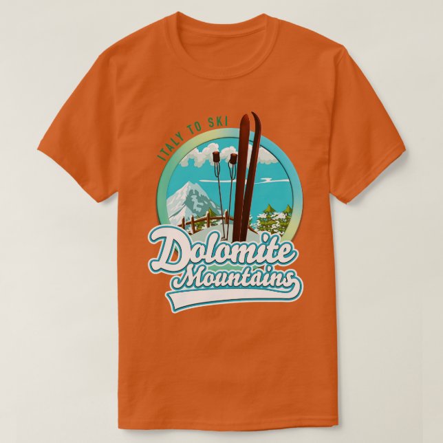 Dolomitengebirge Italien Ski 1 T-Shirt (Design vorne)
