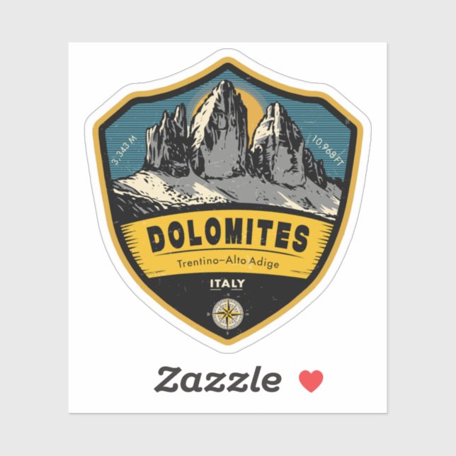 Dolomites, Alpine Adventure , italy  Aufkleber (Blatt)
