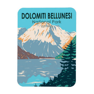 Dolomiti Bellunesi Nationalpark Italien Vintage Magnet