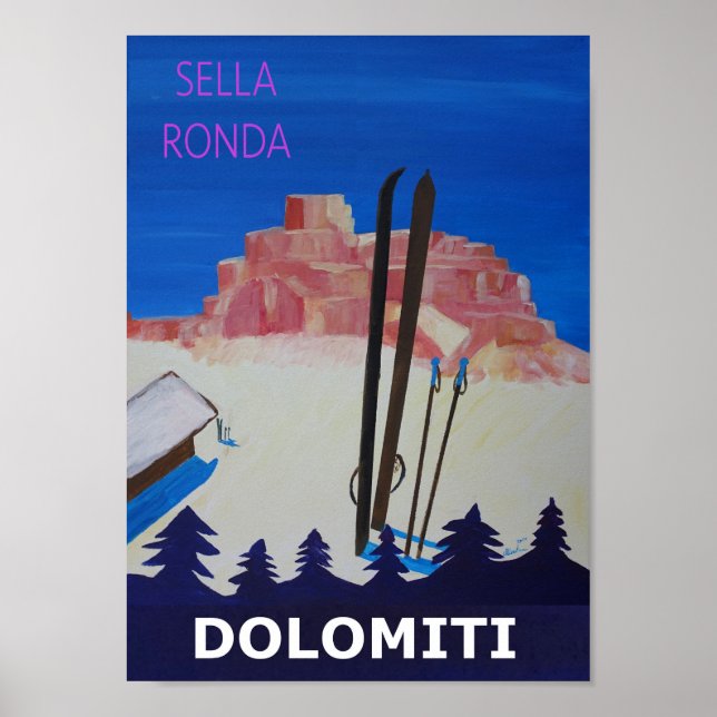 Dolomiti Sella Ronda Retro Poster (Vorne)