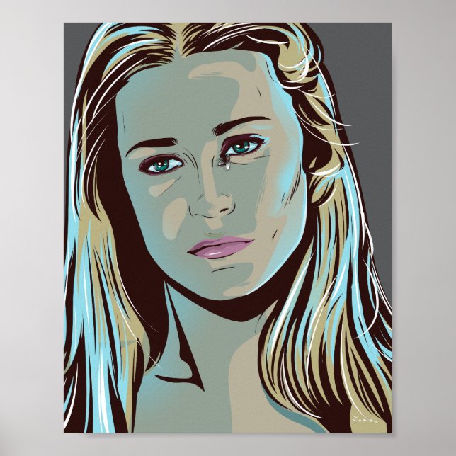 Dolores aus Westworld illustrierter Poster (Vorne)