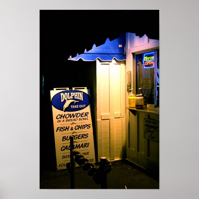 Dolphin-Abfahrt bei Nacht in Santa Cruz Poster (Vorne)