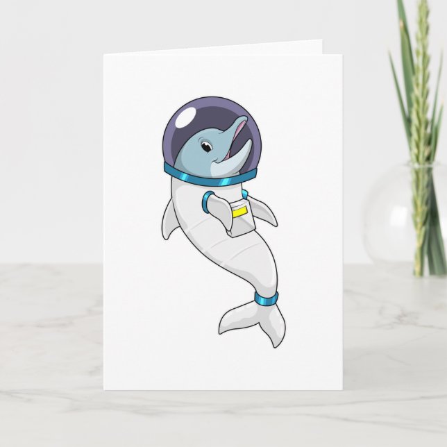 Dolphin als Astronaut in Kostüm Karte (Vorderseite)