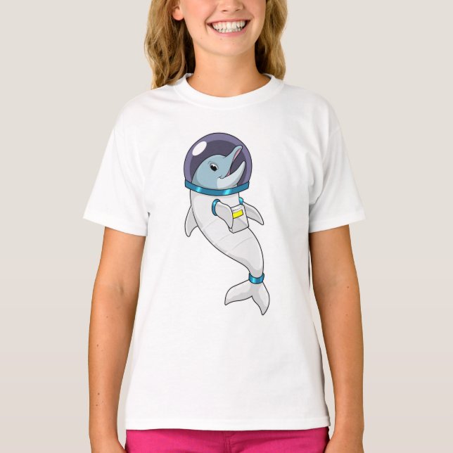 Dolphin als Astronaut in Kostüm T-Shirt (Vorderseite)
