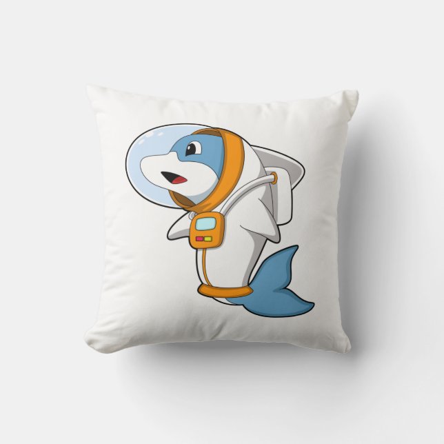 Dolphin als Astronaut mit Kostüm Kissen (Vorderseite)