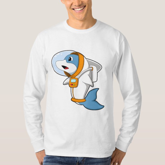Dolphin als Astronaut mit Kostüm T-Shirt (Vorderseite)