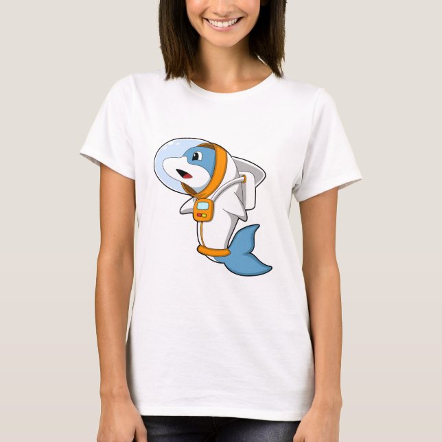 Dolphin als Astronaut mit Kostüm T-Shirt (Vorderseite)