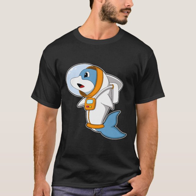 Dolphin als Astronaut mit Kostüm T-Shirt (Vorderseite)