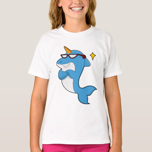 Dolphin als Einhorn mit Brille.PNG T-Shirt (Vorderseite)