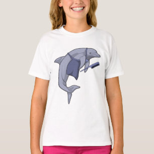 Dolphin als Friseur mit Kamm T-Shirt