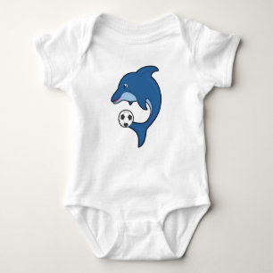 Dolphin als Fußballspieler mit Fußball Baby Strampler