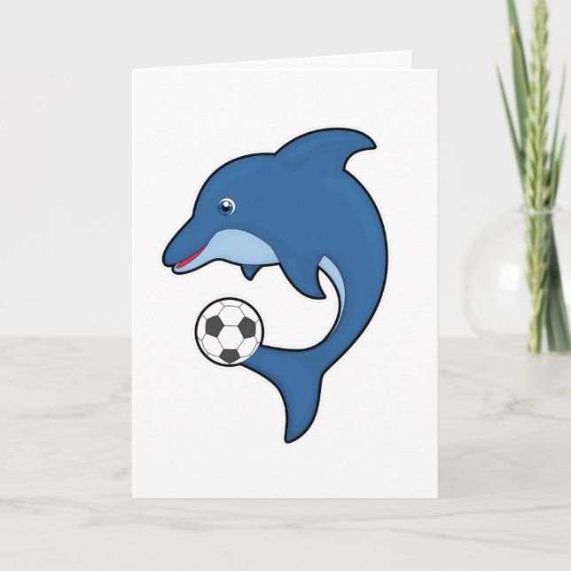 Dolphin als Fußballspieler mit Fußball Karte (Vorderseite)