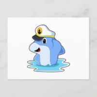 Dolphin als Kapitän mit Hut