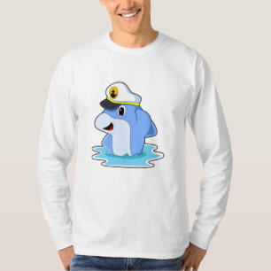 Dolphin als Kapitän mit Hut T-Shirt