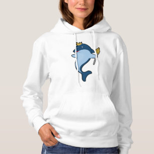 Dolphin als König mit Stab & Kronen Hoodie