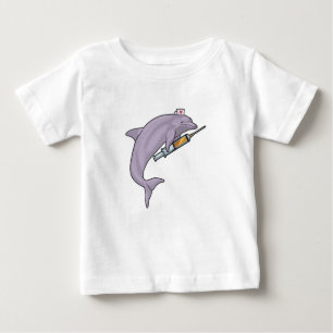 Dolphin als Krankenschwester mit Spritze Baby T-shirt