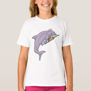Dolphin als Krankenschwester mit Spritze T-Shirt