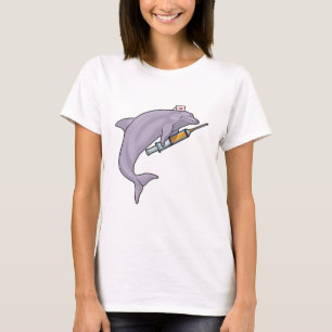 Dolphin als Krankenschwester mit Spritze T-Shirt