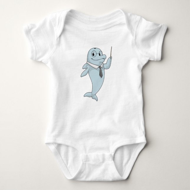 Dolphin als Lehrer mit Pointer Baby Strampler (Vorderseite)