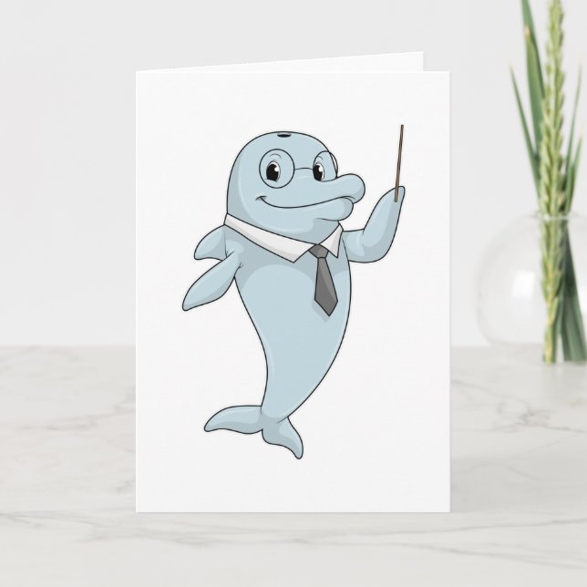 Dolphin als Lehrer mit Pointer Karte (Vorderseite)