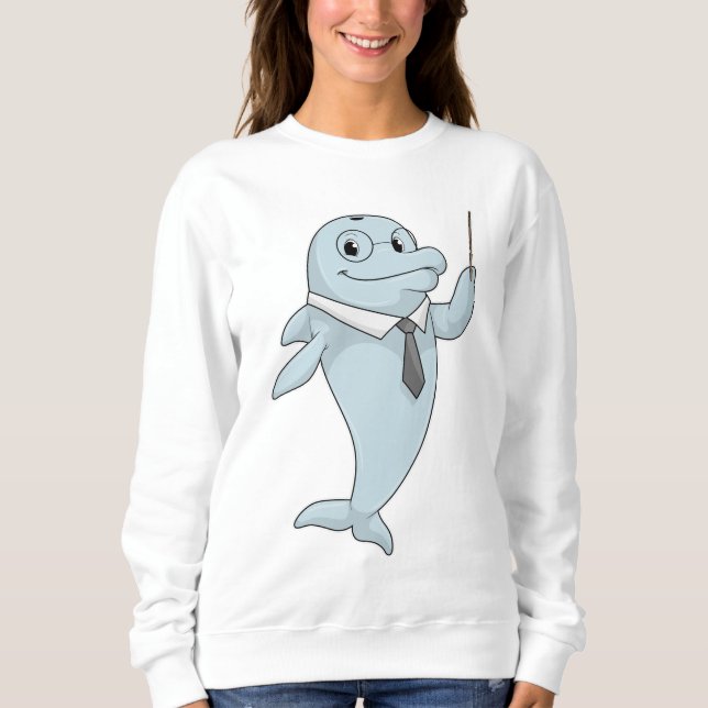 Dolphin als Lehrer mit Pointer Sweatshirt (Vorderseite)