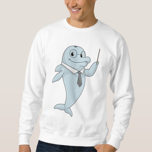 Dolphin als Lehrer mit Pointer Sweatshirt (Vorderseite)