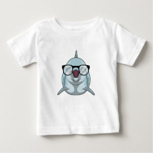 Dolphin als Nerd mit Brille Baby T-shirt
