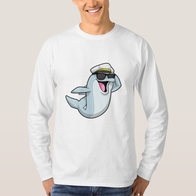 Dolphin als Polizist mit Polizeihut T-Shirt (Vorderseite)