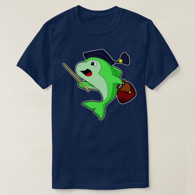Dolphin als Professor mit Bag Pointer T-Shirt (Design vorne)